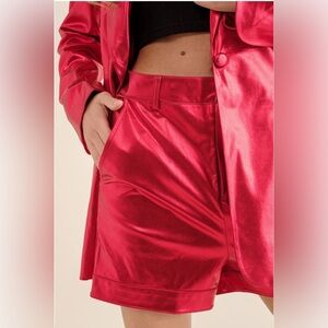 Metallic Red Shorts